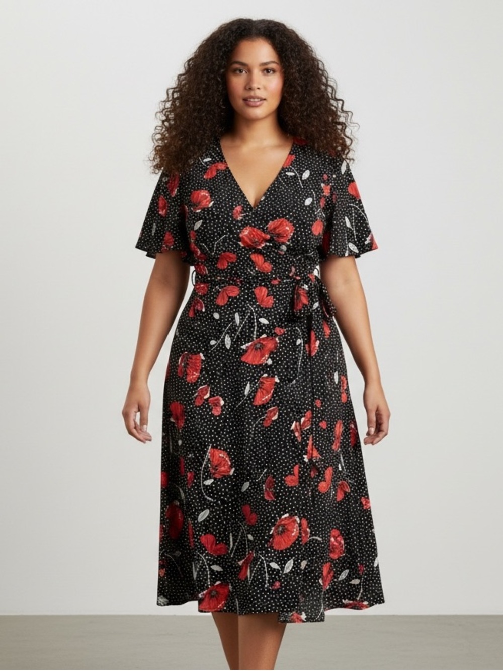 In Every Story Red Poppy Floral Crossover Maxi Dress Size 1X
